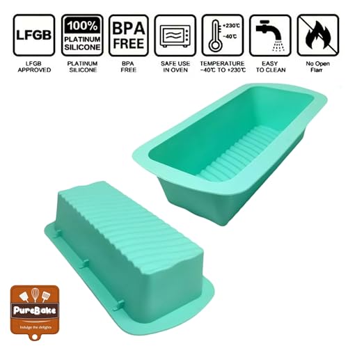 Image of PureBake Silicone Bread & Loaf Pan Mould, BPA-Free, Microwave & Oven Safe, Dishwasher Friendly, Safe for Baking, Random Color, Perfect for Muffins & Cupcakes (1 Pcs Random Colour)