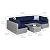 Best Choice Products 7-Piece Modular Outdoor Sectional Wicker Patio Conversation Set w/ 2 Pillows, Coffee Table, Cover Included - Gray/Navy