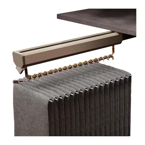 Perchero Extraíble For Pantalones, Barra Extraíble Ajustable For Armario, Riel Retráctil For Almacenamiento De Pantalones, Riel Guía Silencioso For Dormitorio(Brown,330mm/12.99in)