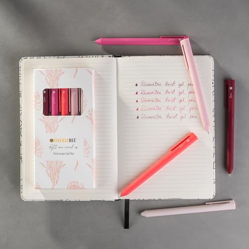 Image of DIVERSEBEE Gel Ink Pens Assorted Colors, 0.5 mm Fine Point, Bible Pens No Bleed Through with Cute Fine Tip, Bible Study Journaling Supplies Set, 5 Pack (Pink)