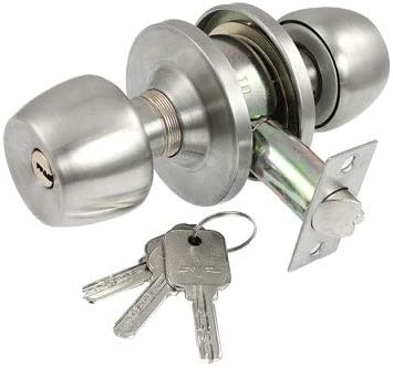 Bedroom Bathroom Silver Tone Metal Ball Knob Door Lock Set w 3 Keys (648f57598ffff7e27c9782bff098cd6b)