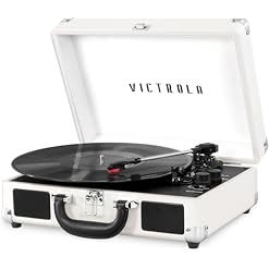 Victrola Journey+ Bluetooth Suitcase Record Player – Built-in Speakers, 33-1/3, 45 & 78 RPM Vinyl Record Player, RCA Out, Headphone Jack, Wireless Streaming (Turquoise) - Les Beatles, Paul McCartney, John Lennon, RIngo Starr, George Harrison