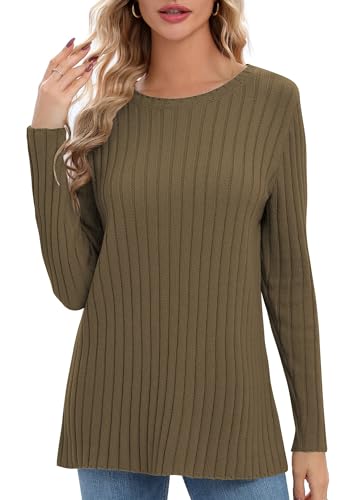 Image of Urban CoCo Women's Lightweight Crewneck Pullover Sweaters Long Sleeve Fall Knitted Sweater Tops