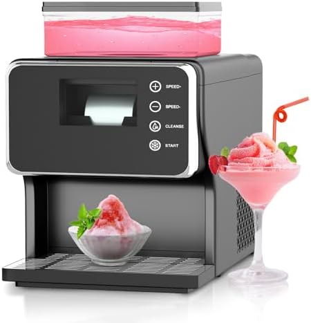 Shaved Ice Machine with Rapid Cooling, Portable Ice Cream Maker, Food-Grade Stainless Steel Material, Adjustable Speed Snowflake Ice Maker for Home, Party, School, Commercial Use & Church Events