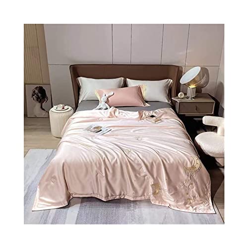 ZKDY Colcha Fresca de Verano Manta de Colcha de Seda de Verano Bordado acondicionamiento de Aire Acondicionado for el Bordado Lavable Manta de Verano (Color : C, Size : 150x200 cm) Cover