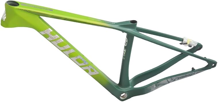 29er Mountain Bike Boost Frame 12 * 173mm Thru-Axle 15" 17" 19" XC Trail Racing Hardtail Bikes Frame Ultralight Carbon Fibre Disc Brake Frame, Max 2.35 Tires Internal RoutingGreen,29 * 15"