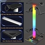 Gaming Headphone Stand PC Accessories - RGB Headset Stand with 2 USB Ports,10 Light Modes Headset Holder Suitable for All Earphone Accessories, Gift for Boys Men Gamers - Image 4