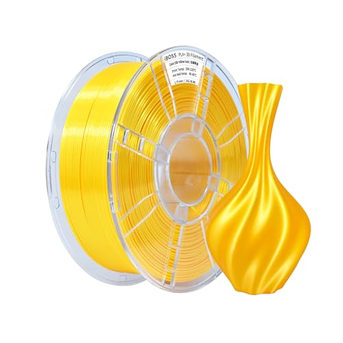 iBOSS 3D Printer Filament, Silk Yellow Gold, 1.75 mm, 1 kg (2.2 lbs), PLA+