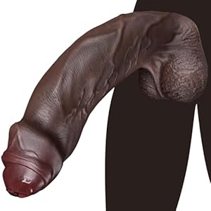 9.65″ BBC Dildo Realistic Big Black dildo, Uncut Huge Thick Anal Toys Made from Soft Dual Density Silicone, Giant Massive Anal Cock Girthy Foreskin Penis with Suction Cup, Adult Sex Toys for Women Men