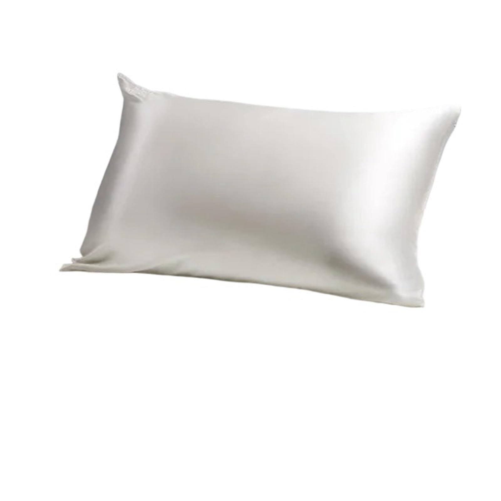 CNYUON Mulberry Silk Pillowcase, Improve Sleep, Seat(WHITE,20x26inch)