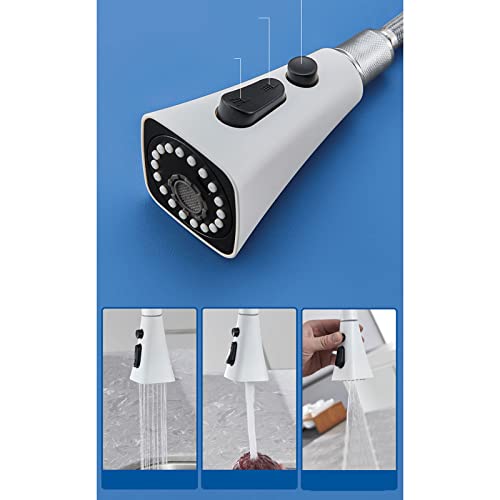 Robinet de cuisine blanc en laiton avec douchette extractible pour évier design