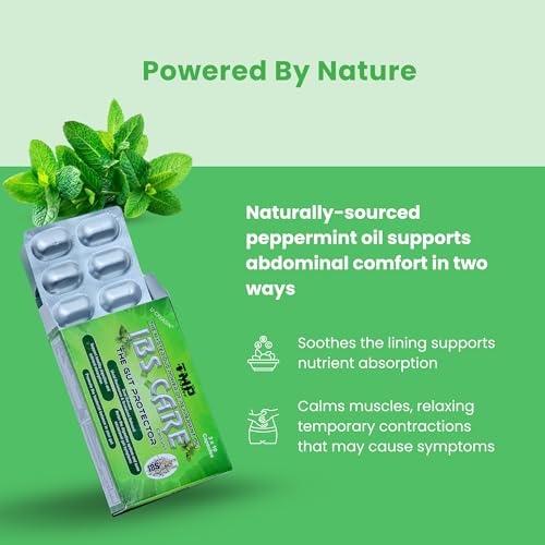 Image of TMP IBS CARE - The Gut Protector | Supports Healthy Digestion - Relieves Constipation, Bloating & Acidity | Dual-Release(Acid Resistance & Sustained Release) - Peppermint Oil Capsules (Pack of 1)