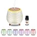 Ckeyin Humidificador Ultrasònico Mini Difusor 90ML Ambientador Aromaterapia con 1 Botellas de Aceite Esencial 100% Puro,Silencio,7 Luces LED de Color, sin BPA para el Hogar y la Oficina,(Blanco-2)