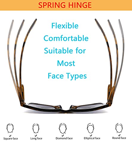 Dilly Vision 4 Pack Bifocal Reading Sunglasses For Men Women Classic Outdoor Uv400 Sun Readers Glasses With Spring Hinge （+1.75 Strength） #TOP3