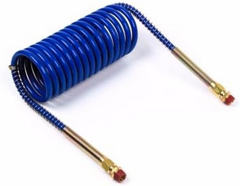 Grote 81-0015-B - Coiled Air Hose 15 Foot With 12 In. Leads Blue