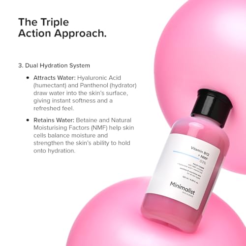 Image of Minimalist Vitamin B12 + Hyaluronic Face Toner - Deep Hydration & Barrier Repair, Panthenol & Natural Moisturising Factors, Lightweight Formula for All Skin Types, 120 ml