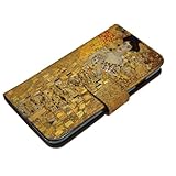 SmaSmaSweets 手帳型 ケース For iPhone 11 [デザイン:6.アデーレの肖像I/マグネットハンドあり] グスタフ・クリムト 絵画 グッズ 名画 グスタフ クリムト アイフォン11 スマホケース カバー