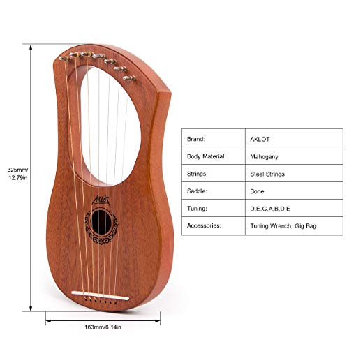 Aklot Lyre Harp 7 cordes Lyre Harpe - Image 3
