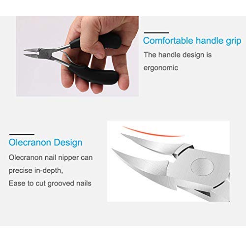 RKPM HOMES By 4Pcs Ingrown Toe Nail Clippers Tool Set, Stainless Steel Professional Ingrown or Thick Toenails Trimmer, Nail Clipper, Cuticle Fork, Nail File, Nail Cleaner Tool... - Image 6