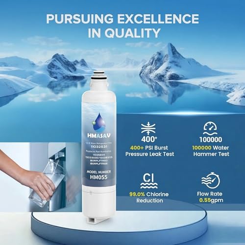 Image of 11032531 Filter Replacement - Compatible with Ultra Clarity Pro Water Filter Bosch, Thermador Water Filter Replacement for BORPLFTR50, BORPLFTR55, B36CD50SNS B36CT80SNS, 12033030, 12028325, 3PACK