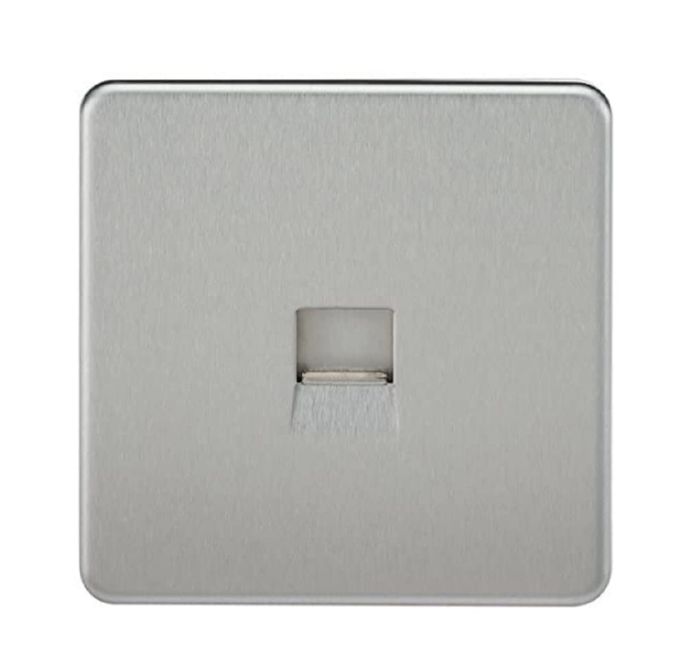 Knightsbridge Brushed Chrome Sf7400bc Screwless Telephone Extension Socket,