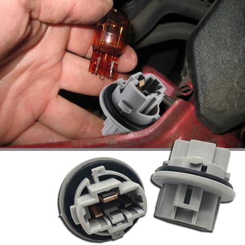 Piburth Front Turn Signal Light Bulb Plug Socket, 2 Pcs, Replacement OEM 90075-60060 Compatible with Many Vehicle Models (Gray)