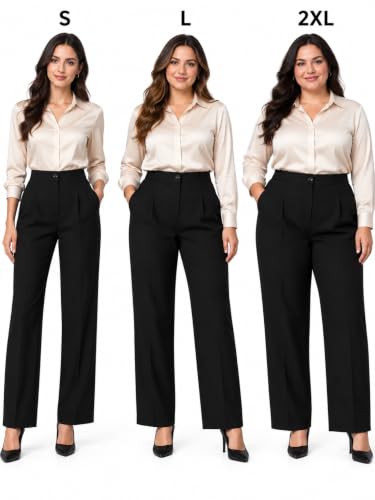 Image of Leriya Fashion Formal Pants for Women Office Wear |Trousers for Women - Straight Pants for Woman Formal Pant for Woman, Stretch Lycra Workwear Trousers