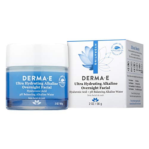 DERMA E Ultra Hydrating Alkaline Overnight Facial - Face Mask With Hyaluronic Acid - Anti-aging and Wrinkle Repair - Hydrates and Moisturizes Skin While You Sleep, Awaken Looking Refreshed