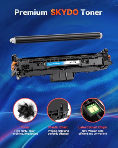 Skydo 220X 220A Toner Kompatibel für HP 220X Toner 220X 220A Ersatz für HP Color Laserjet Pro MFP 4302dw 4302fdw 4302fdn 4202dn 4202dw W2200X W2201X W2202X W2203X