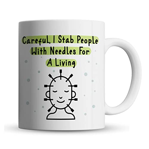 Inky Penguin - Stab People with Needles - Acupuncture, Funny Acupuncturist Gift Mug, Ceramic, 11fl. oz.