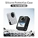 Silicone Cover Case for DJI Osmo 360, Soft Lens Cap Protector All-Round Protective Case for DJI Osmo 360 Accessories with Lanyards, Shockproof, Precision Fit, Charging Port Accessible (Black)