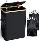 Design Innovant : Ce poubelle tri consignées est doté d'un couvercle supérieur avec un trou rond, de sorte que vous n'avez pas besoin d'ouvrir le couvercle, il suffit de laisser tomber la bouteille à travers le trou, et il se ferme automatiquement, ce qui contribue efficacement à vous protéger des odeurs