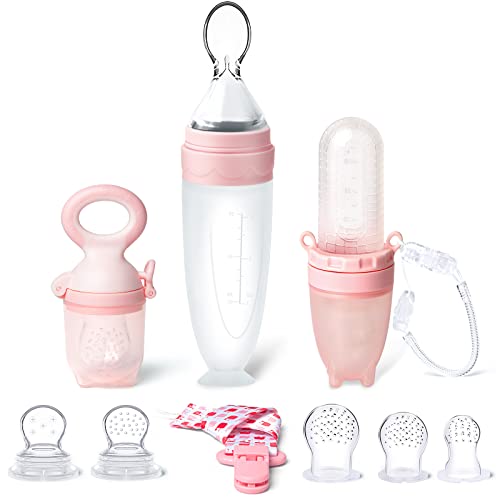 Termichy Alimentador de comida para bebés, alimentador de chupete de frutas para aliviar la dentición del bebé, cuchara de silicona suave para la primera etapa de la alimentación del bebé