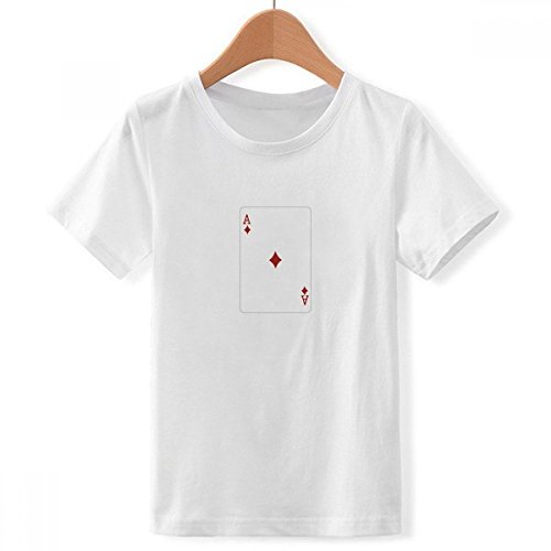 T-Shirt Blanc Garçon XX-Grand à Manches Courtes Motif Cartes