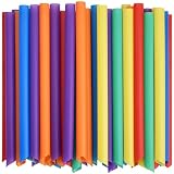 ALINK 100 PCS Solid Color Plastic Boba Straws, 12mm Extra Wide Disposable Smoothie Straws for Bubble Tea, Popping Pearls - 8.5 inch Pointed Design