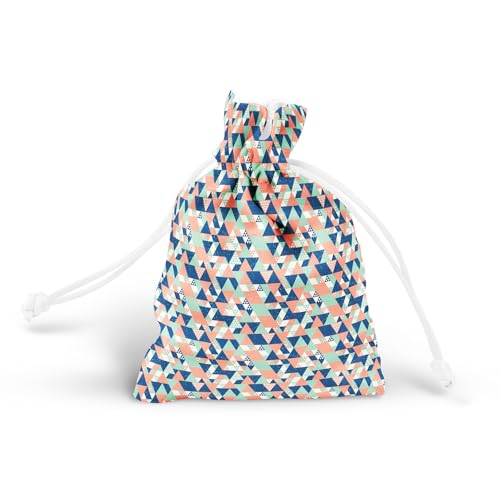 Image of ArtzFolio Colorful Triangles D1 | Pouch Wrist Potli Bag | Bag for Weddings & Casual Parties