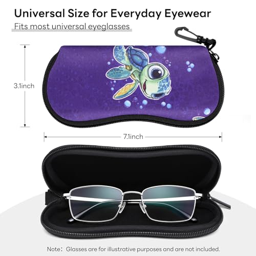Image of Sunglasses Case with Belt Clip, Ultra Light Neoprene Zipper Soft Padded Glasses Case for Women Men