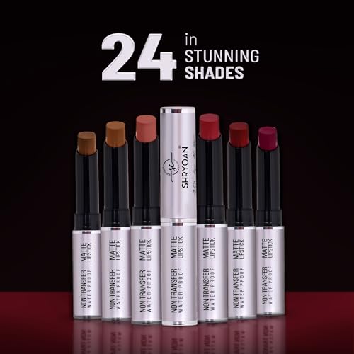 Image of Shryoan Velvety Matte Non-Transfer Lipstick I Long Lasting Stay with Non-Transfer Formula | Smudge & Water Proof (3.5 gm) (Pink)