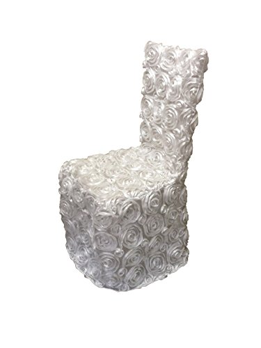 Luchuan White Rosette Banquet Chair Cover for Wedding