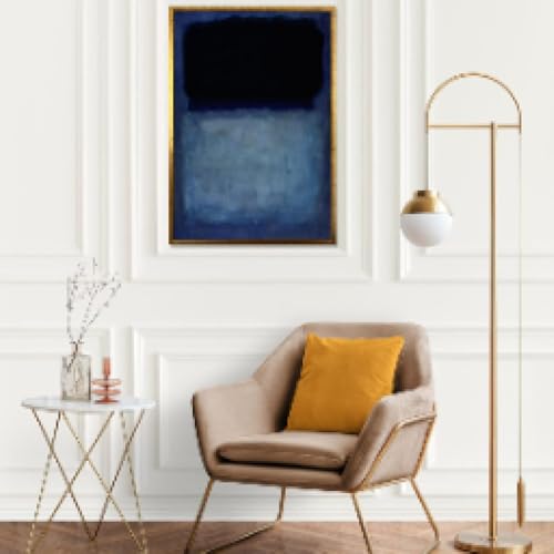 Toile bleue XINBAO grand tableau abstrait pour mur vide - 2