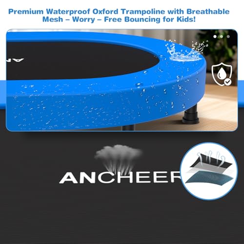 Image of ANCHEER 56 inch Double Mini Trampoline for Kids, Foldable, Indoor, Handlebar