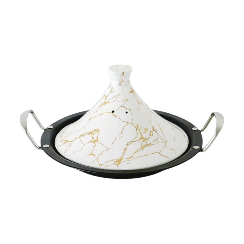 Royal Swiss Tajine 34 cm - Acciaio inossidabile con coperchio in ceramica e valvola a vapore, induzione e tutti i piani cottura, risparmio energetico, lavabile in lavastoviglie, pentola tradizionale