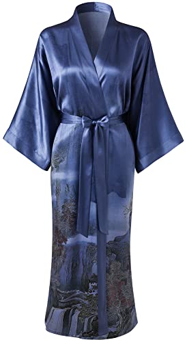 Ledamon Women's 100% Silk Kimono Long Robe For...