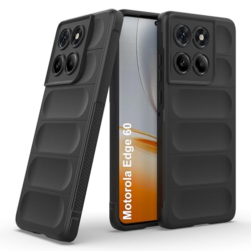 Image of Zapcase Back Case Cover for Motorola Edge 60 | Compatible for Motorola Edge 60 Back Cover | Liquid Silicon Magic Case with Camera Protection | Black
