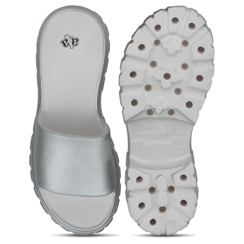 Image of Liberty A-HA LB46-01E Casual Sandal for Women - Grey, Dark Grey & Yellow | Comfortable EVA Sole and Cushioned Footbed | Durable Summer Footwear for Outdoor | Ideal for Everyday Wear