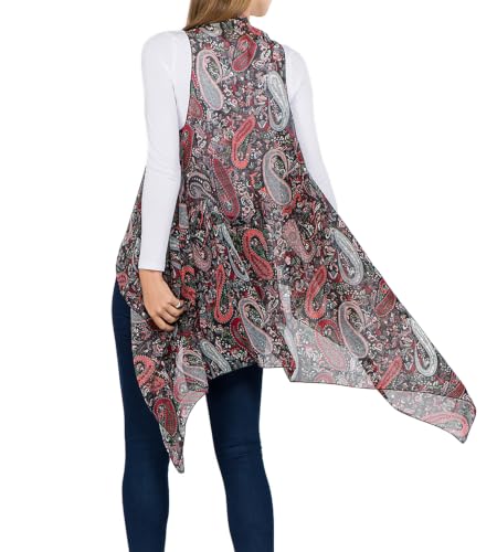 Image of Scarfand's Women's Sheer Open Front Lightweight Sleeveless Long Duster Cardigan Vest