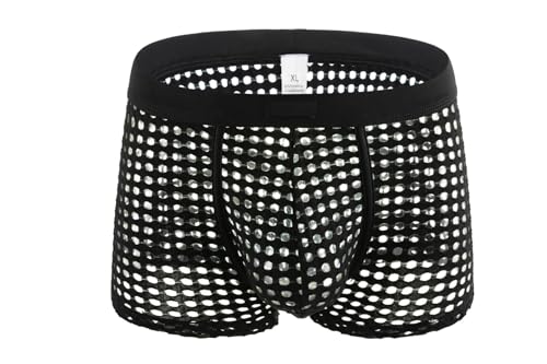 Image of PANTEASY Men's Solid Low Rise Comfortable Cotton Blend See Through Trunk Boxer Underwear, Underpants