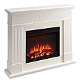 LegendFlame Fireplace Suite Alton, 43 Inch Mantel Surround, Cream White Finish, with 23 Inch Electric Fireplace Insert, 750W/1500W, Weekly Timer, Mood Light, Remote Control