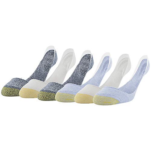 Gold Toe Women's Invisible Ballerina Liners, 6 Pairs, Chambray, Khaki marl, midnight, Shoe Size: 6-9