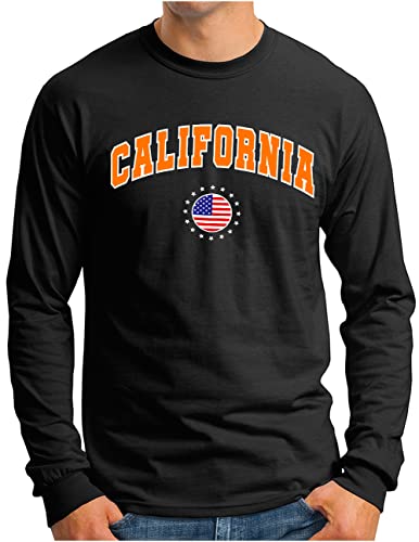 T-shirt manches longues homme confortable tailles S à 4XL coupe droite OM3 California